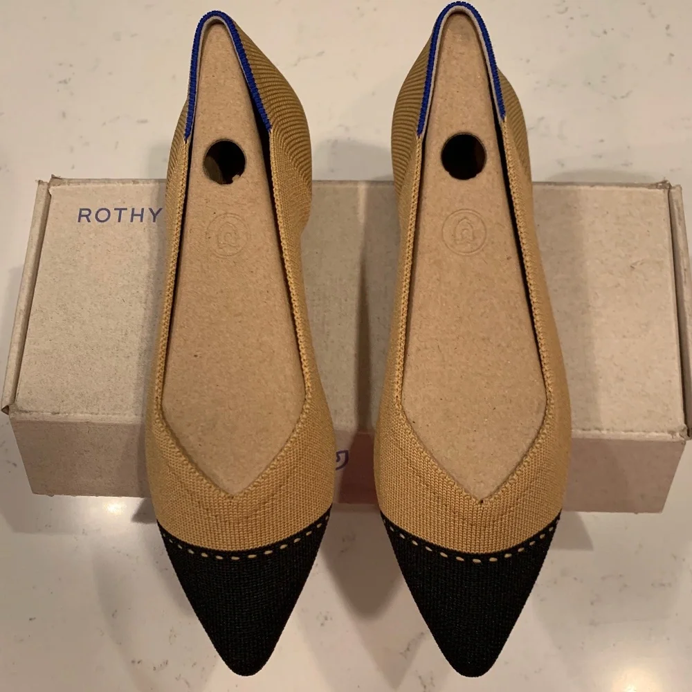 Rothy’s Women’s Point Camel Captoe Size 7.5 NWT - Picture 1 of 8